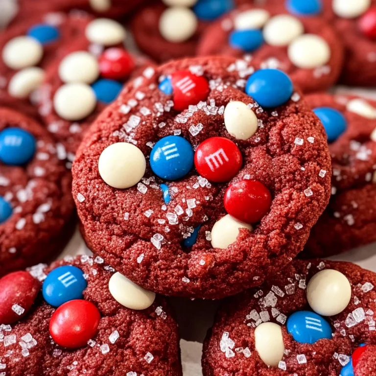 4th of July Red Velvet Cake Mix Cookies 
