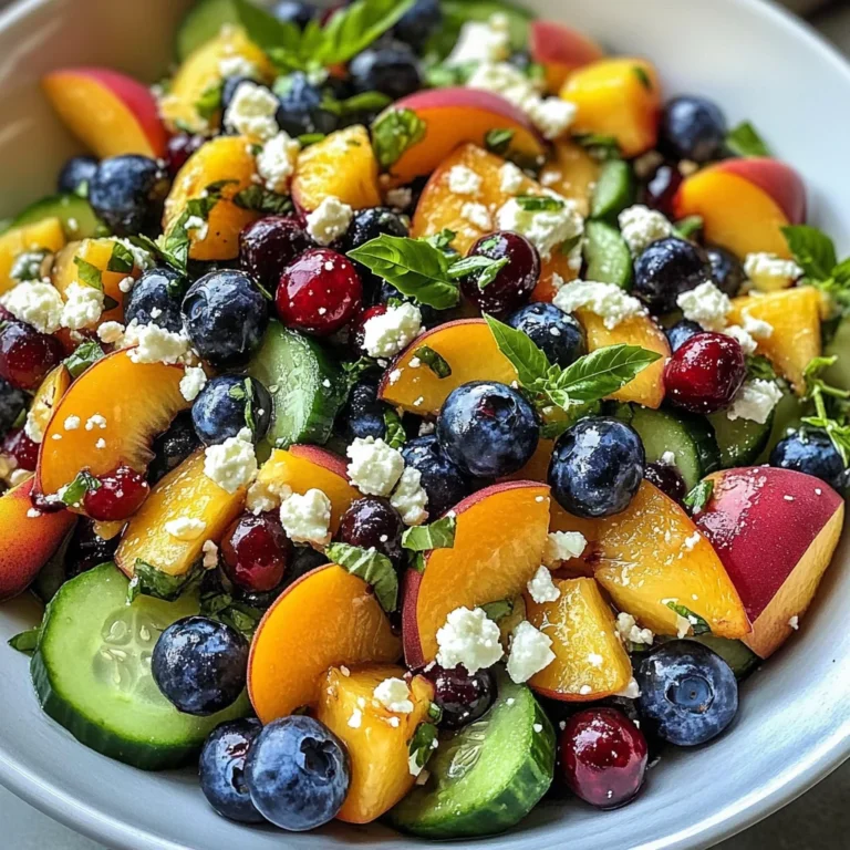 Blueberry Peach Feta Salad
