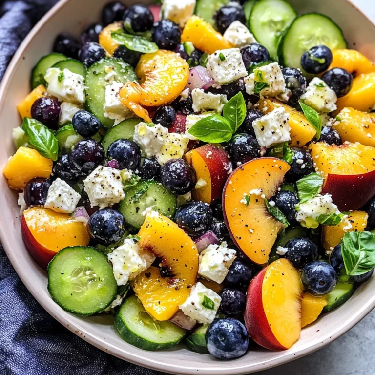 Blueberry Peach Feta Salad