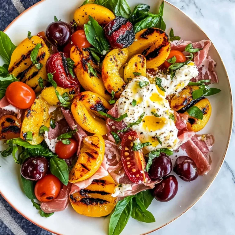 Grilled Nectarine Burrata Prosciutto Salad