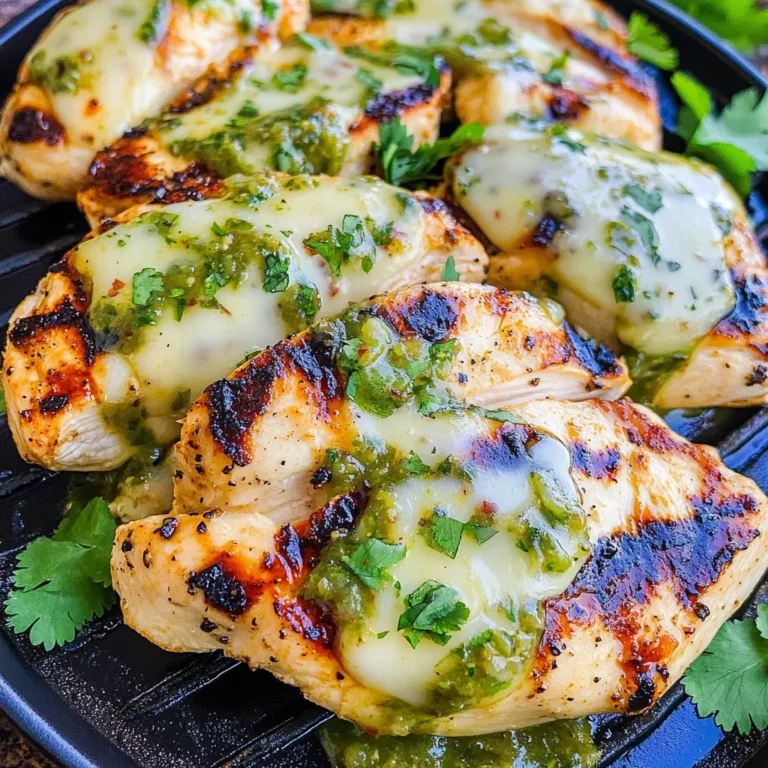 Grilled Salsa Verde Chicken with Pepper Jack