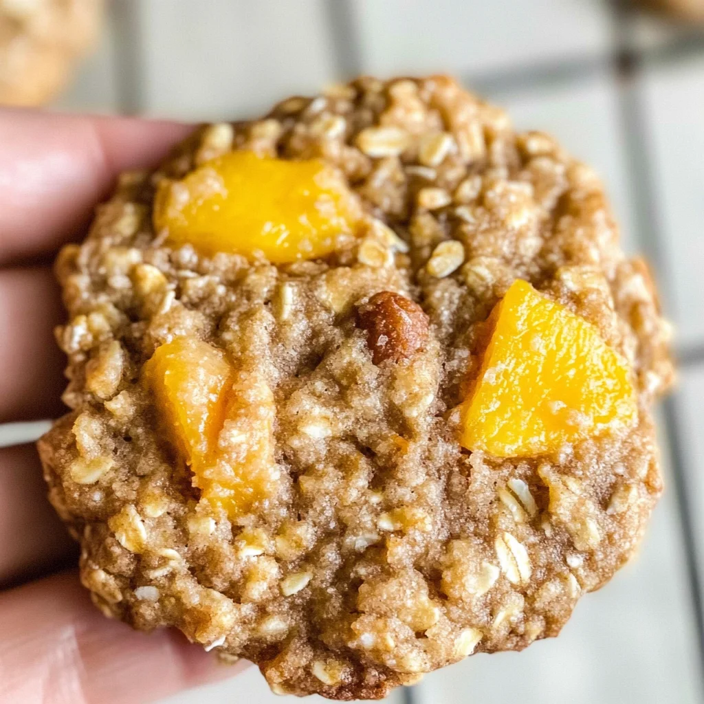 Healthy Peach Oatmeal Breakfast Cookies