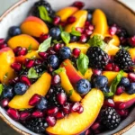 Honey Lime Basil Peach Fruit Salad