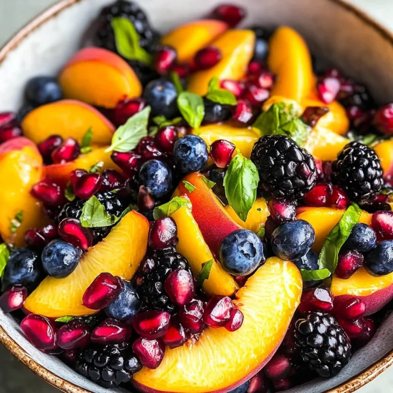 Honey Lime Basil Peach Fruit Salad