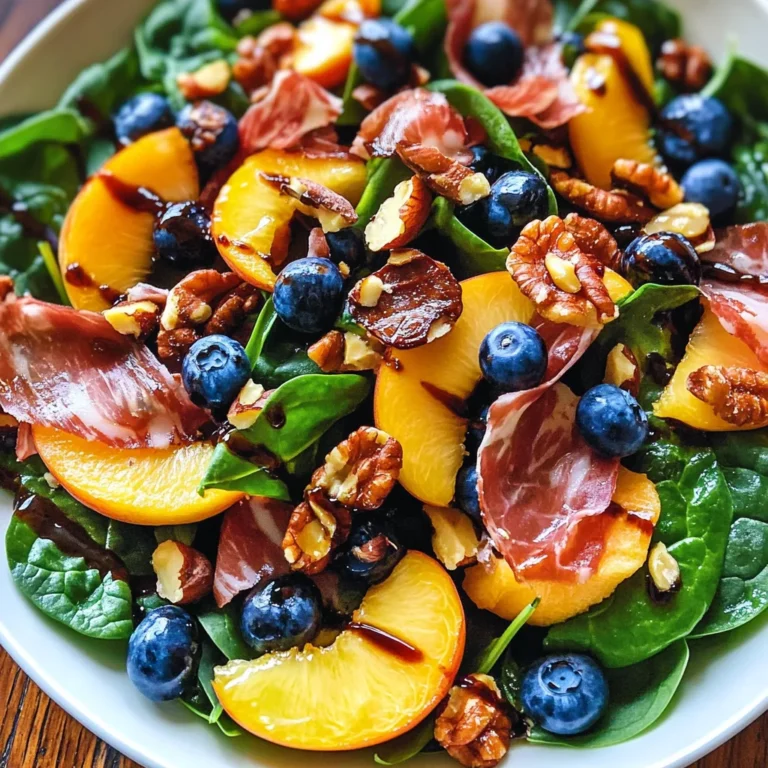 Peach Blueberry Spinach Salad