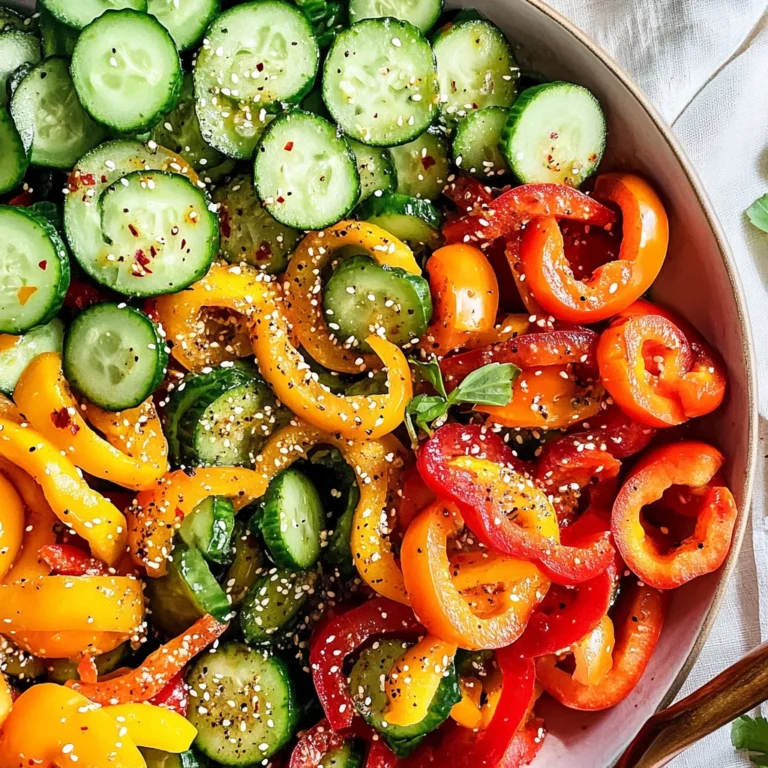 Viral TikTok Cucumber & Bell Pepper Salad