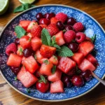 Watermelon Fruit Salad with Lime Mint Dressing