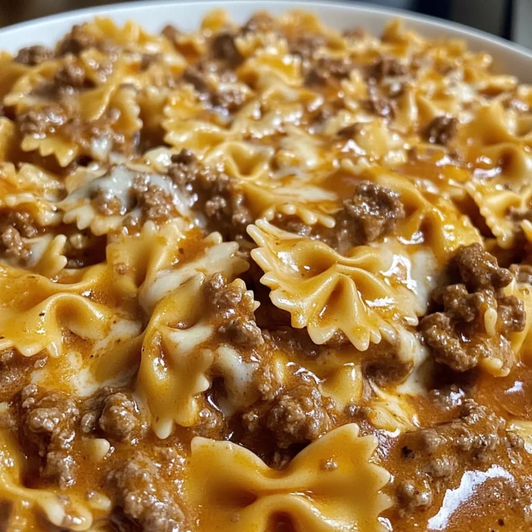 Bowtie Pasta With Creamy Velveeta Beef Sauce