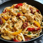 Creamy Cajun Chicken Linguine With Peppers