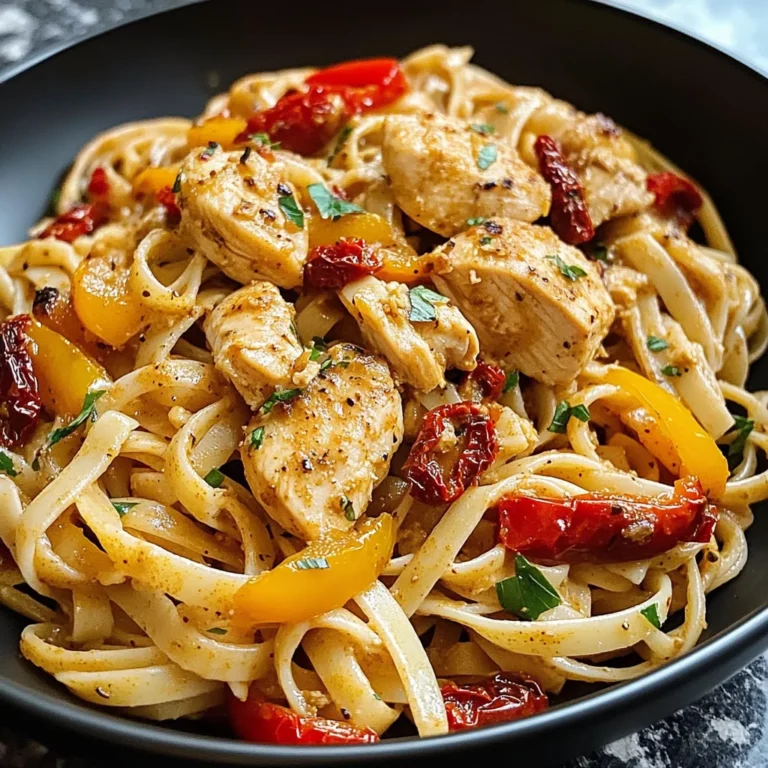 Creamy Cajun Chicken Linguine With Peppers