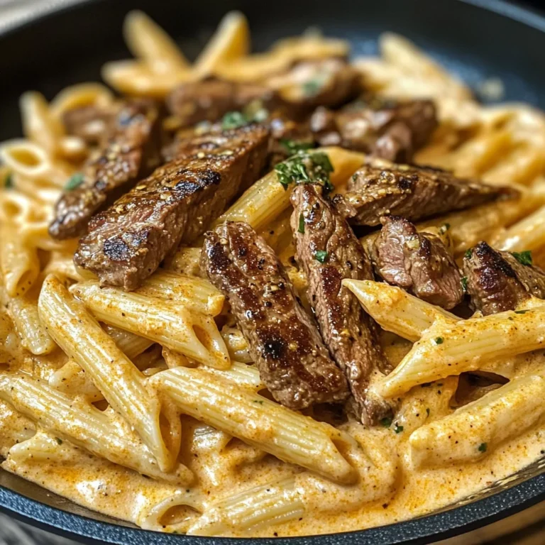 Creamy Cajun Steak & Cheddar Penne Skillet