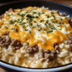 Garlic Butter Beef And Rice Skillet