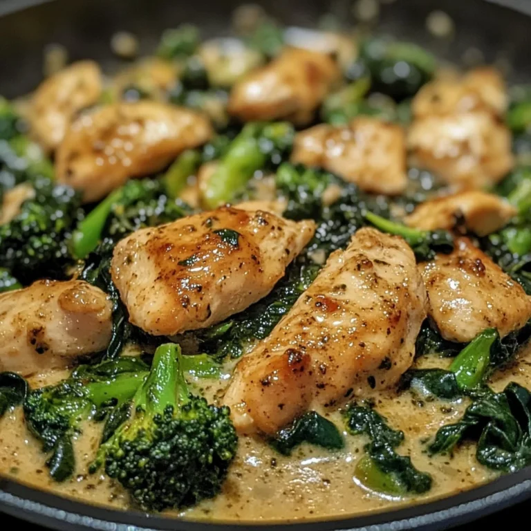 Garlic Chicken Spinach With Broccoli