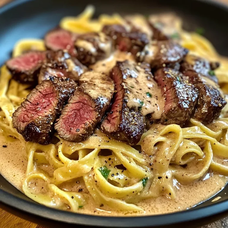 Smoky Cajun Steak Tips Over Velvety Fettuccine