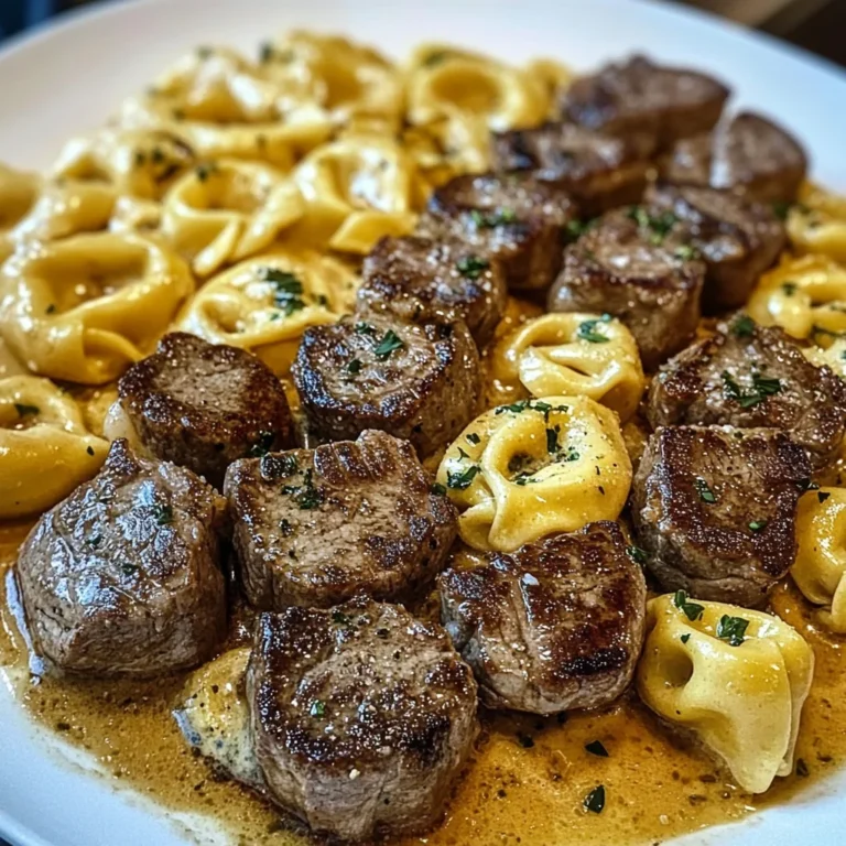 Smothered Steak Bites In Creamy Velveeta Tortellini
