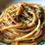 Caramelized Onion Pasta with Chilli Oil