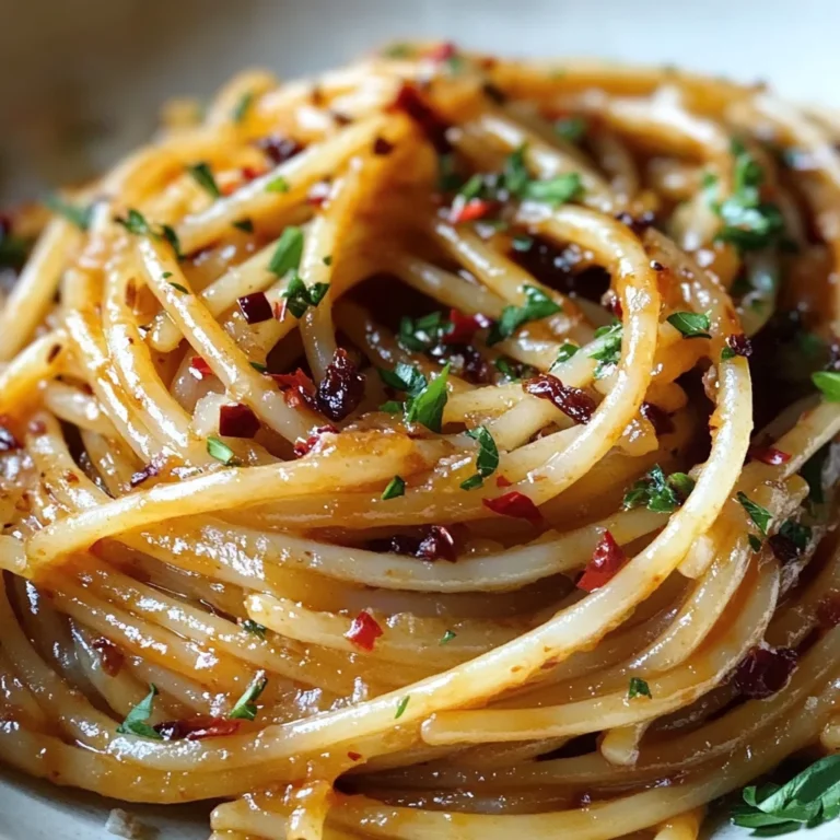 Caramelized Onion Pasta with Chilli Oil