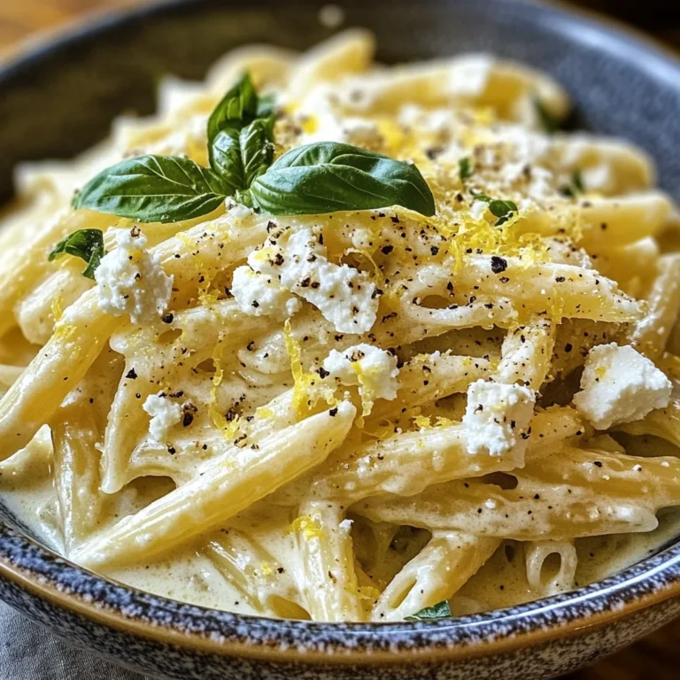 Creamy Lemon Feta Pasta Recipe