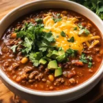 Crockpot Spicy Queso Beef Chili