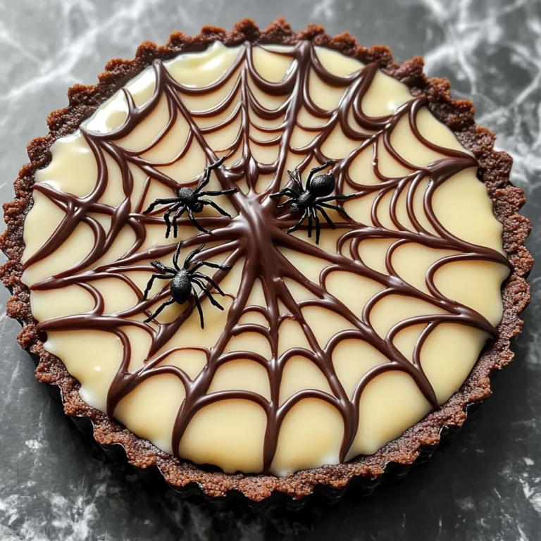Halloween Chocolate Spiderweb Tart