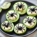 Keto Spider Cucumber Appetizer Bites