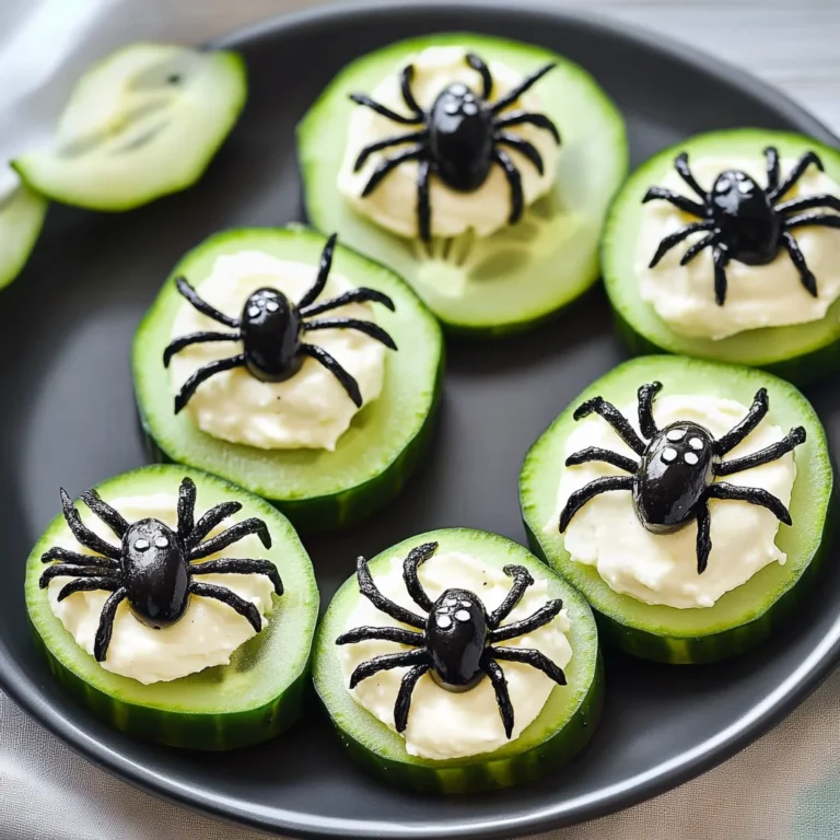 Keto Spider Cucumber Appetizer Bites