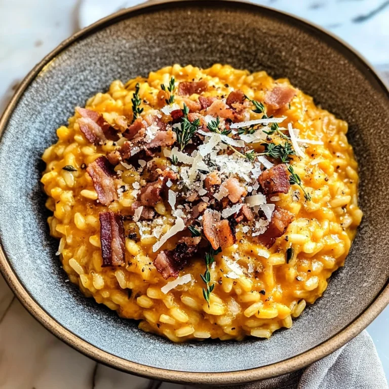 Pumpkin Risotto with Turkey Bacon & Parmesan