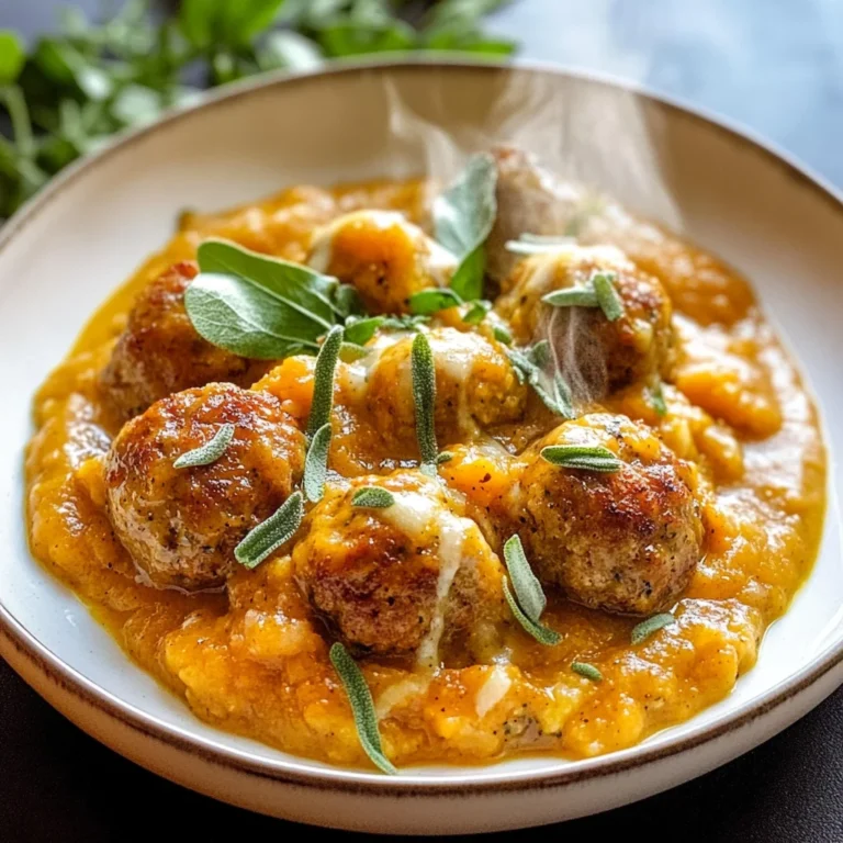 Turkey Meatballs in Pumpkin Sage Sauce
