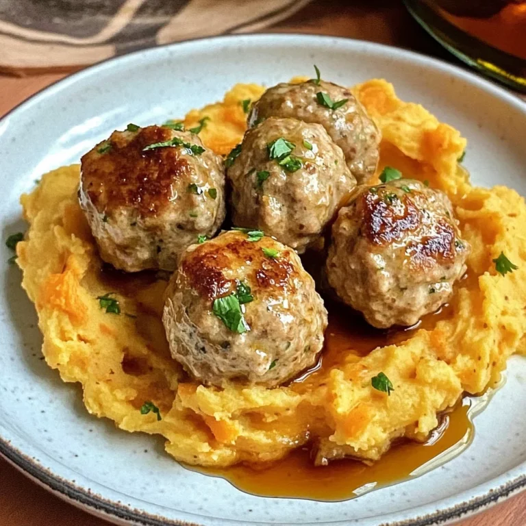 Apple Chicken Meatballs with Spiced Sweet Potatoes