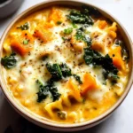 Butternut Squash Lasagna Soup with Kale & Mozzarella