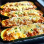 Keto Chicken Parmesan Zucchini Boats