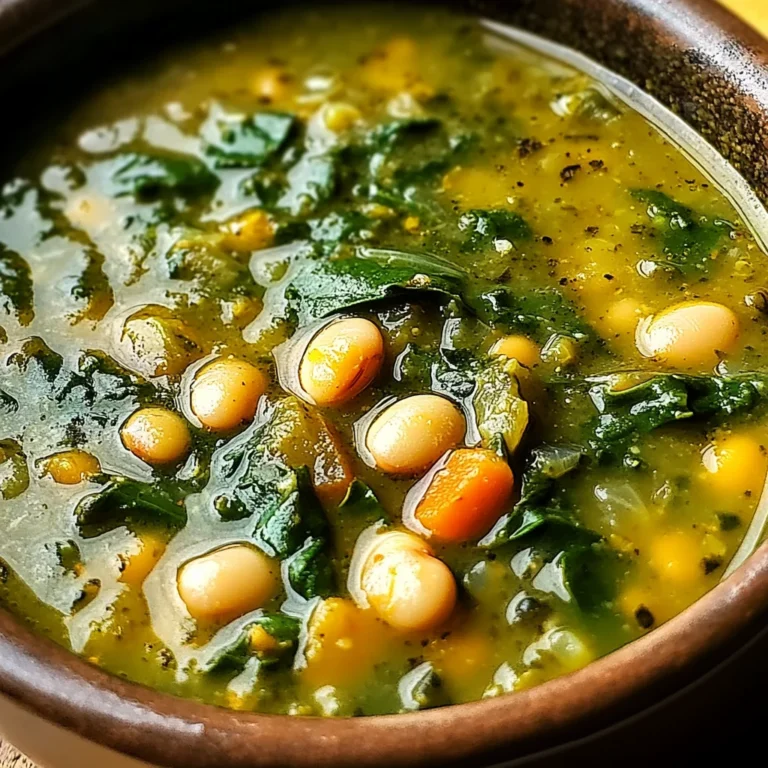 Spinach, Lentil, and Butter Bean Soup