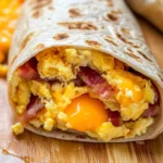 Turkey Bacon Egg and Cheese Breakfast Burritos