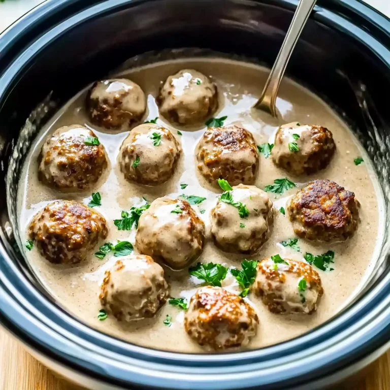 Crockpot Swedish Meatballs with Creamy Gravy