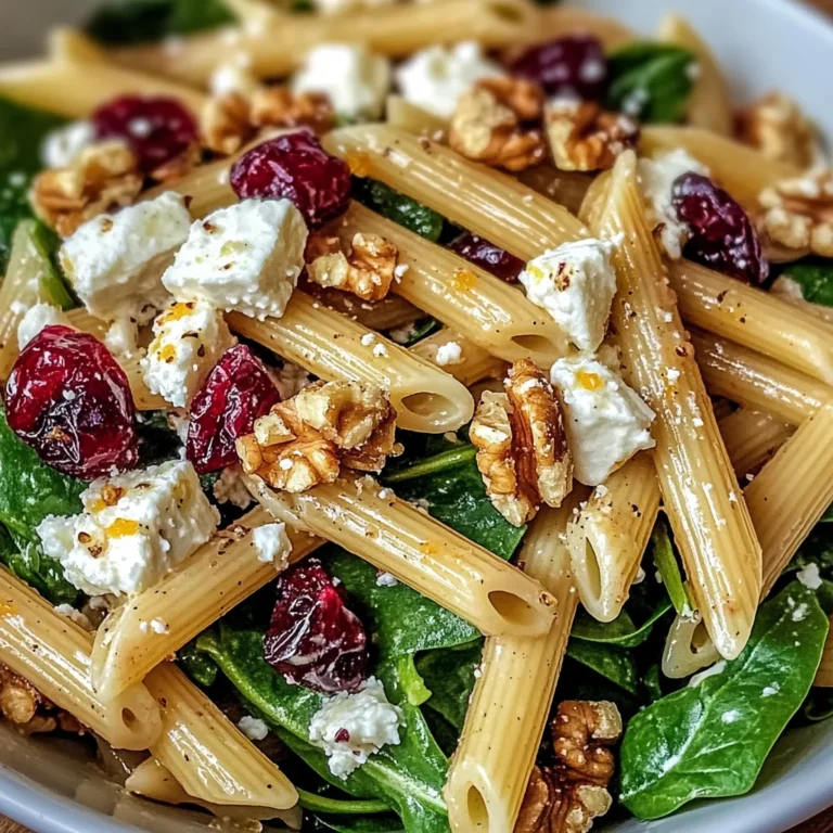 Feta & Cranberry Penne Salad with Orange Vinaigrette