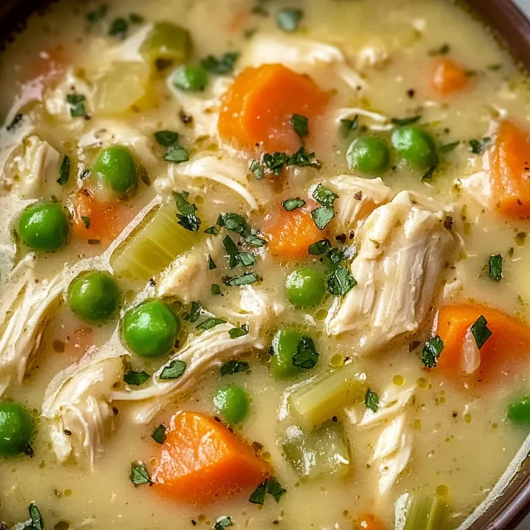 High Protein Chicken Pot Pie Soup