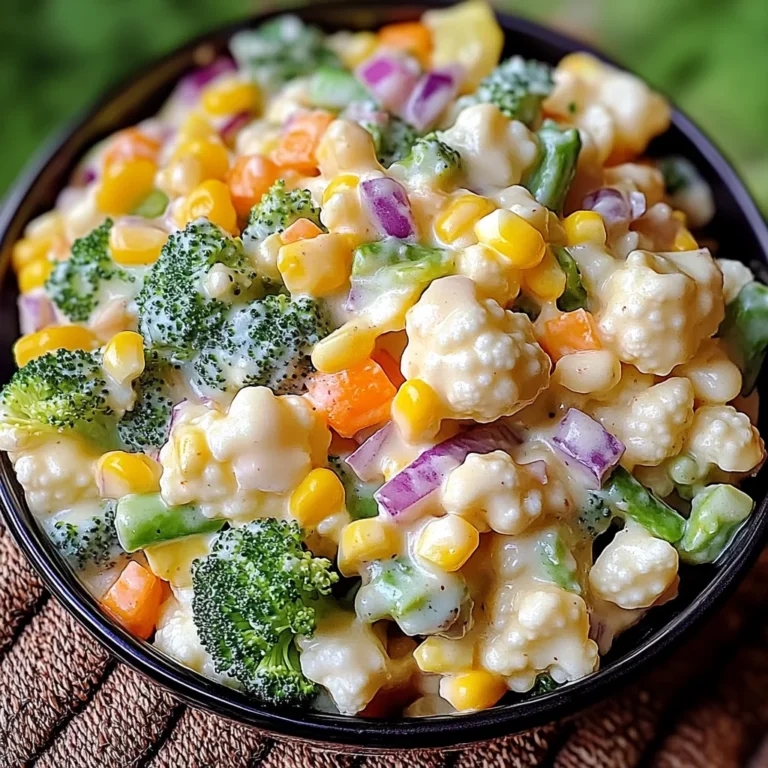 Creamy Broccoli Cauliflower Corn Salad