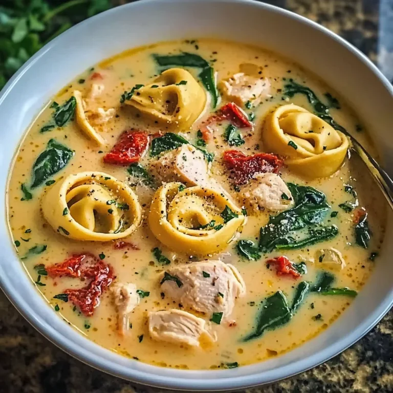 Creamy Tuscan Chicken Tortellini Soup Recipe