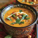 Moroccan Sweet Potato Soup with Chickpeas