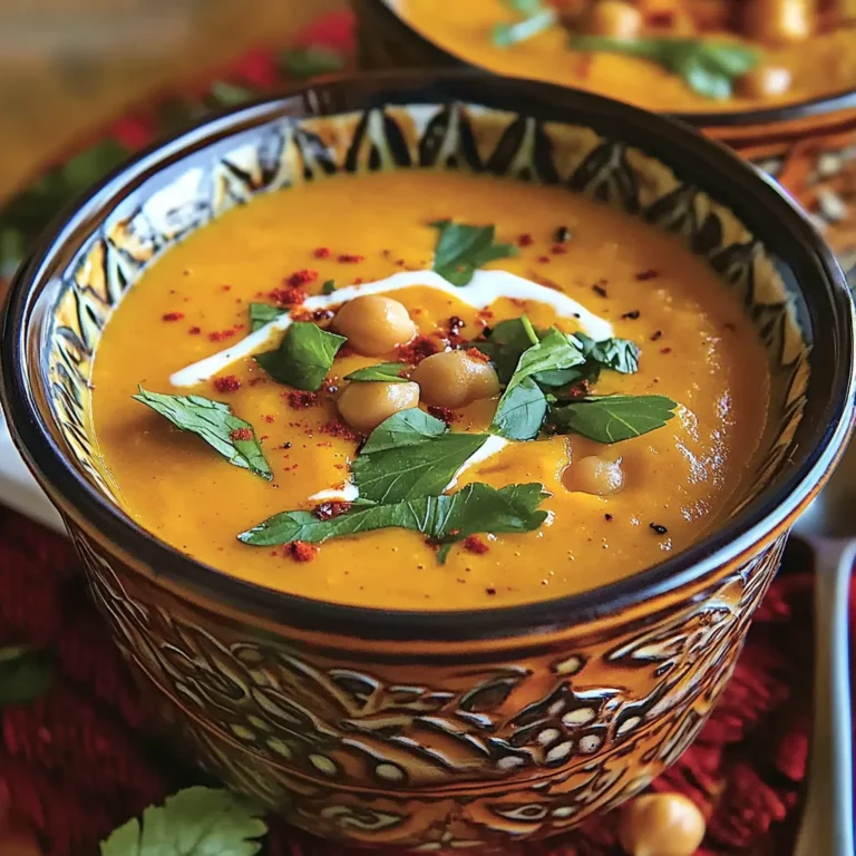 Moroccan Sweet Potato Soup with Chickpeas