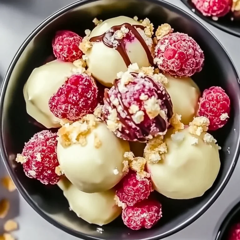 White Chocolate Raspberry Cheesecake Balls