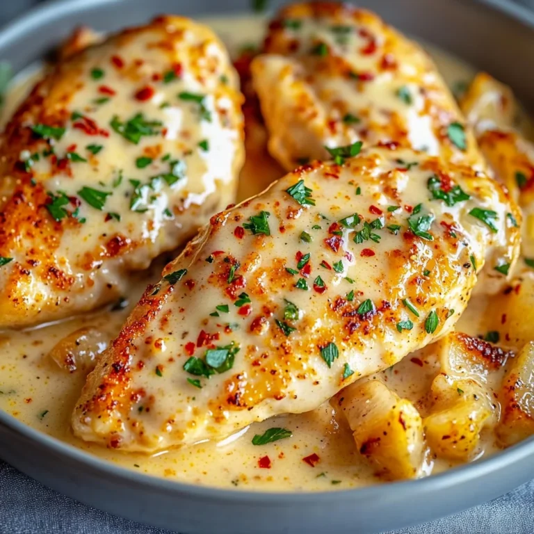 Chicken Fillet in Spicy, Creamy Garlic-Parmesan Sauce