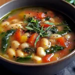 Rustic Tuscan Bean Soup with Fresh Herbs